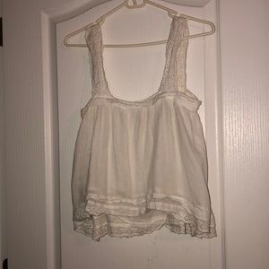 Cute White Lace Cropped Blouse